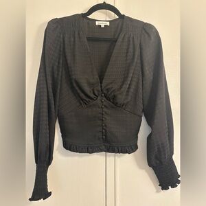 Heartloom Black Silk Style Blouse